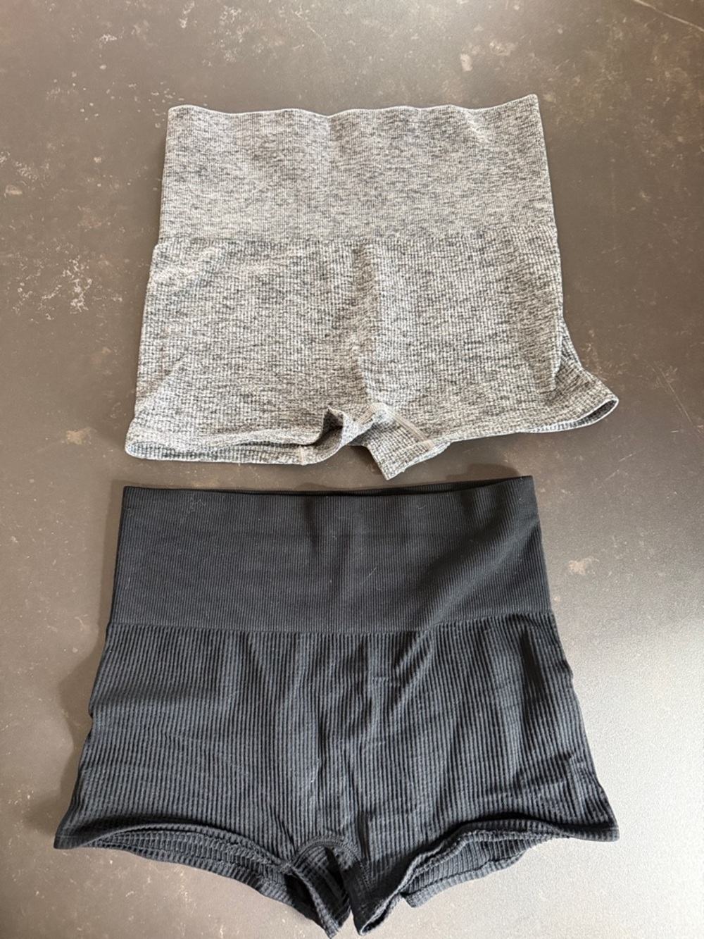 Set of 2 Colsie Ribbed High-Waist Shorts - Black